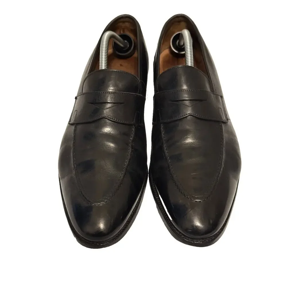 Crockett & Jones Sydney Penny Loafers Black Leather Men's UK 9.5 E US 10.5